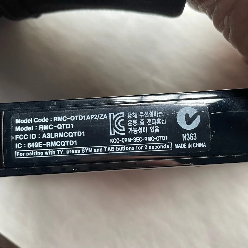 Samsung Remote Model RMC-QTD1